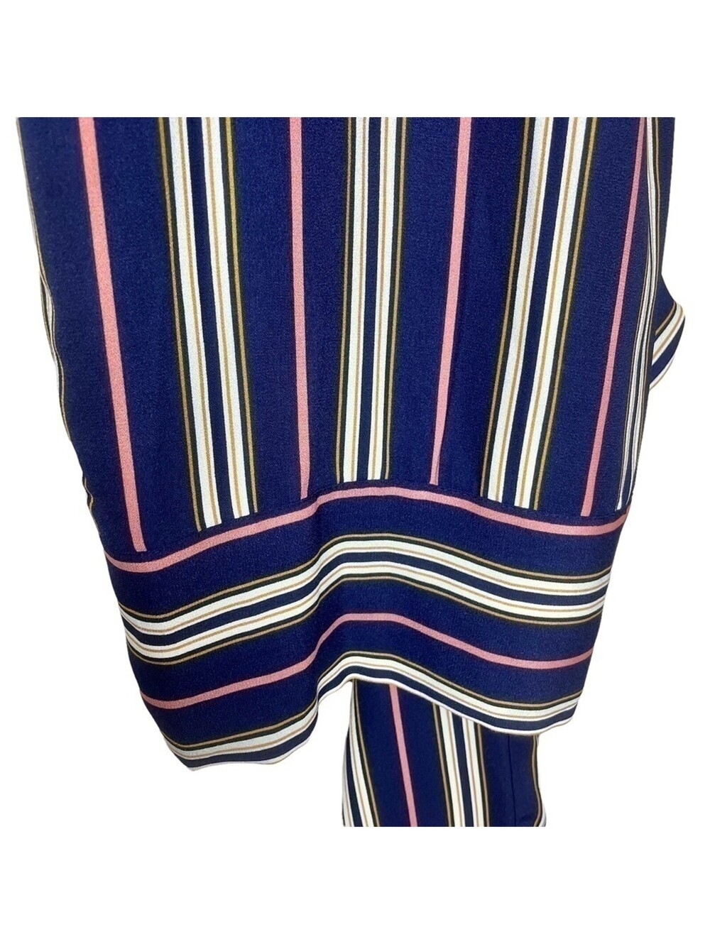 Xhilaration Womens Navy Blue Striped Wide Leg Cropped Jumpsuit Sleeveless Size S - Picture 10 of 13